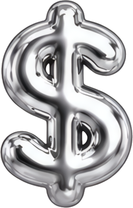 dollar sign currency symbol financial icon silver metal 3D effect symbol silver balloon three-dimensional