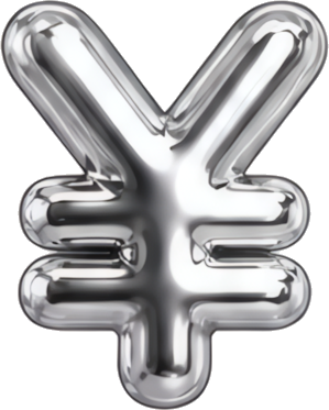 RMB currency symbol Yen finance economy Currency Symbols Finance icon symbol silver balloon three-dimensional
