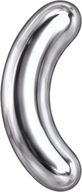 crescent silver metallic sheen curved smooth parentheses symbol balloon three-dimensional