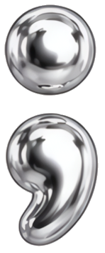 semicolon punctuation metallic texture 3D effect silver Modern Design Patterns Patterns symbol balloon three-dimensional