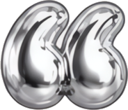quotation marks opening quotation mark symbol silver balloon three-dimensional