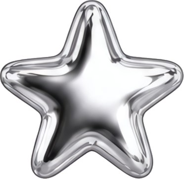 silver star metallic five-pointed shiny Modern Design Patterns Patterns symbol balloon three-dimensional