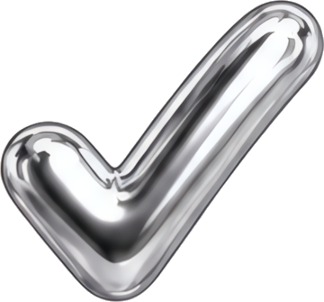 checkmark confirmation selection metallic silver Modern Design Patterns Patterns symbol balloon three-dimensional