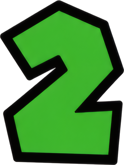 green number graphic logo outline Super Mario Mario-style numbers cartoon 2