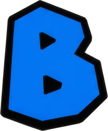 blue letter B icon bold geometric shape Art & Design Letters English letters Super Mario Mario-style