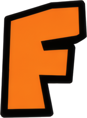 orange letter F bold/cartoon style outline graphic Patterns Letters English letters Super Mario Mario-style