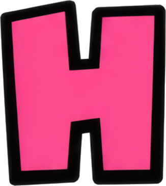 pink letter H bold cartoon style border Patterns Letters English letters Super Mario Mario-style