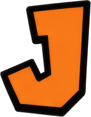 orange letter J bold cartoon style logo Letters English letters Super Mario Mario-style