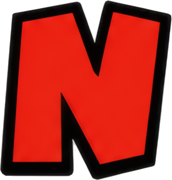 red letter N bold black outline logo Letters English letters Super Mario Mario-style