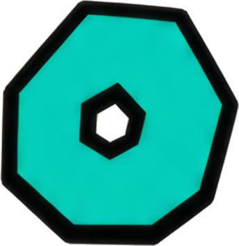 octagon cyan geometric shape central symmetry glow effect Letters English letters Super Mario Mario-style O