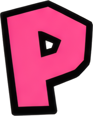 pink letter P neon effect geometric shape bold font Letters English letters Super Mario Mario-style