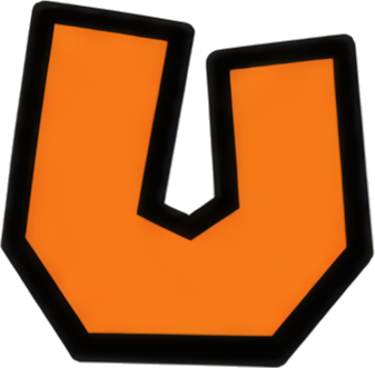 orange letter U bold geometric shape logo Letters English letters Super Mario Mario-style