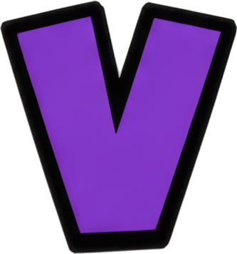 purple letter V bold graphic logo Letters English letters Super Mario Mario-style