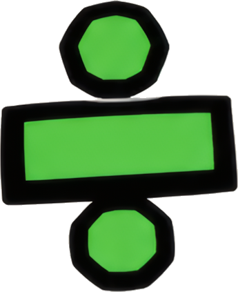 division sign mathematical symbol green hand-drawn style operator Symbol Super Mario Mario-style