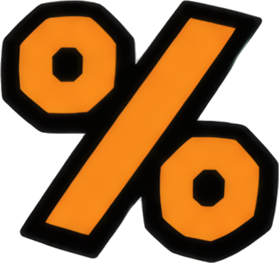 percent sign symbol orange graphic icon Symbol Super Mario Mario-style