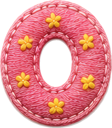 pink donut star-shaped icing dessert baked goods festive decoration food letters English letters embroidery fabric art O