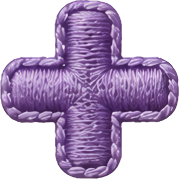 purple cross medical symbol stitched texture fabric embroidery first aid sign embroidery fabric art symbol mathematical symbol plus