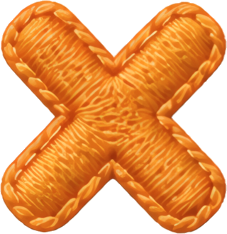 orange cross-shaped embroidered fabric patch Fabric/Textile texture Handcrafted Patterns Patterns Art & Design embroidery fabric art symbol mathematical symbol multiply