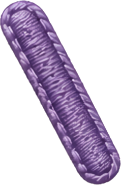 purple elongated striped textured stitched embroidery fabric art symbol mathematical symbol /
