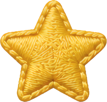 golden star five-pointed star decorative pattern stitched border 3D texture embroidery fabric art symbol mathematical symbol