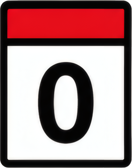 calendar zero red white icon Art & Design 