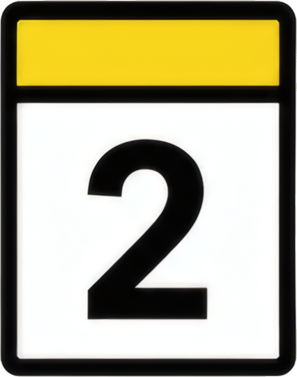 calendar number yellow white black 2