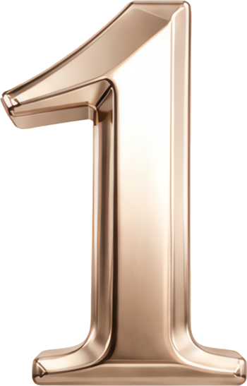 number 1 golden 3D metallic highlight Modern Design Patterns Patterns rose gold metal three-dimensional digital 1