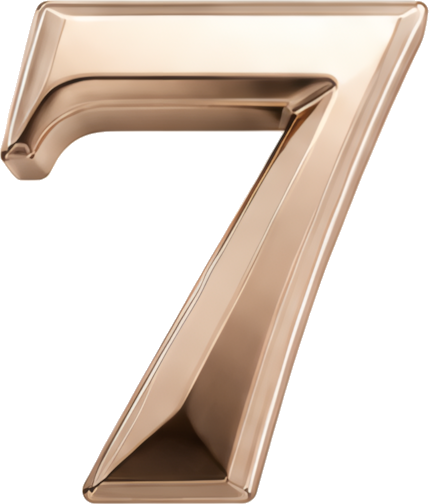number seven golden 3D metallic texture italic design modern style Modern Design Patterns Patterns rose gold metal three-dimensional digital 7