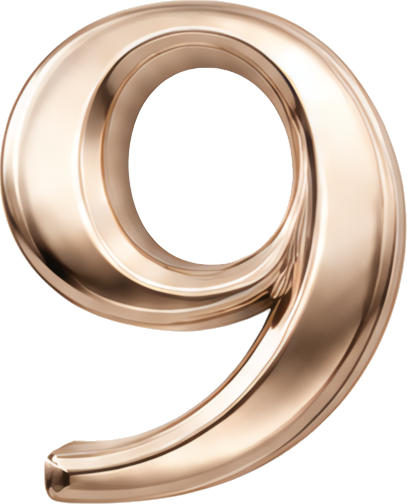 number nine golden font 3D effect metallic texture artistic numeral Modern Design Patterns Patterns rose gold metal three-dimensional digital 9