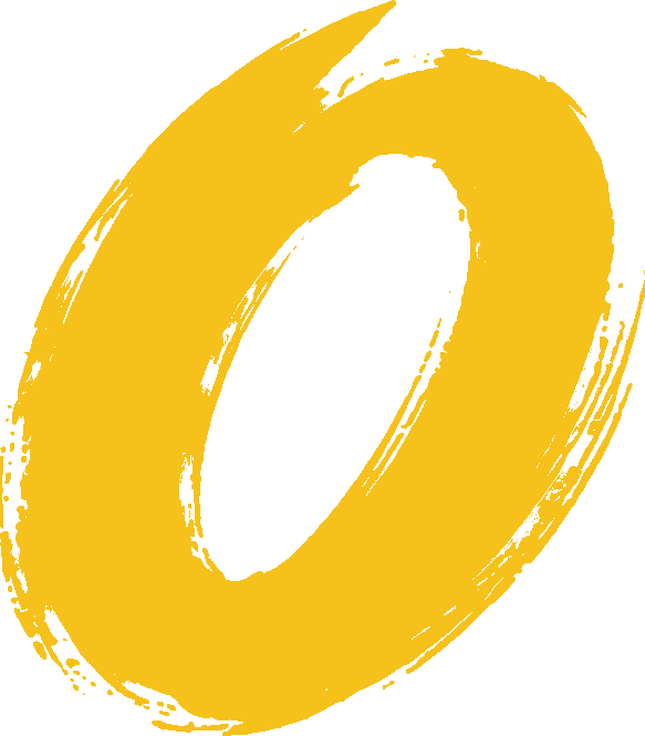 yellow brushstroke circular abstract art Art & Design icon Numbers brush script style 