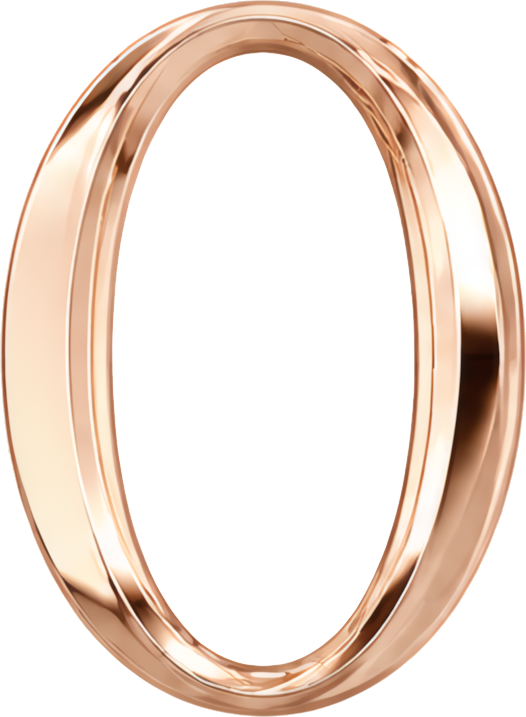 rose gold ring oval polished metallic sheen Metal texture number metal three-dimensional 