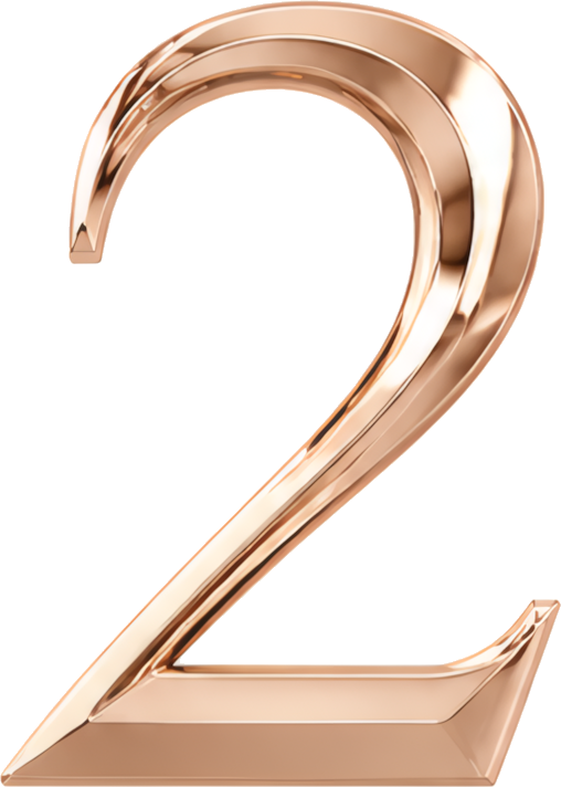 number golden 3D artistic metallic Modern Design Patterns Patterns metal rose gold three-dimensional 2