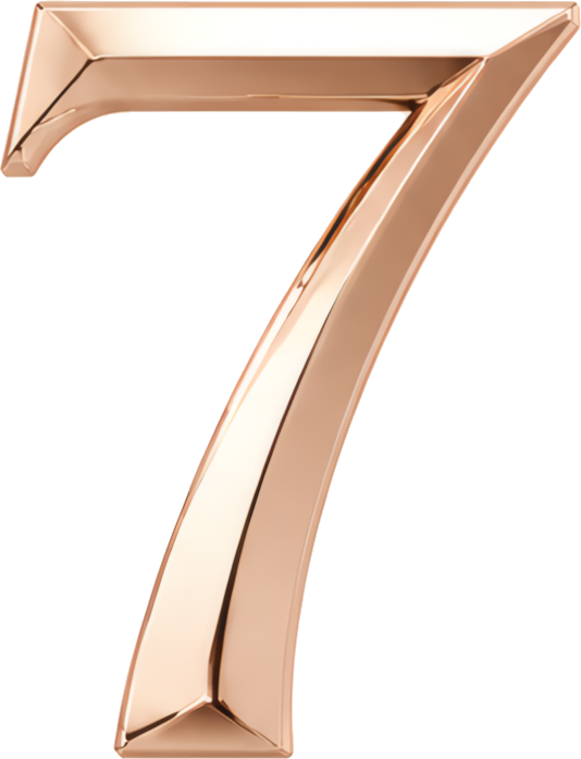 number seven rose gold 3D text metallic finish modern design Modern Design Patterns Patterns number metal three-dimensional 7