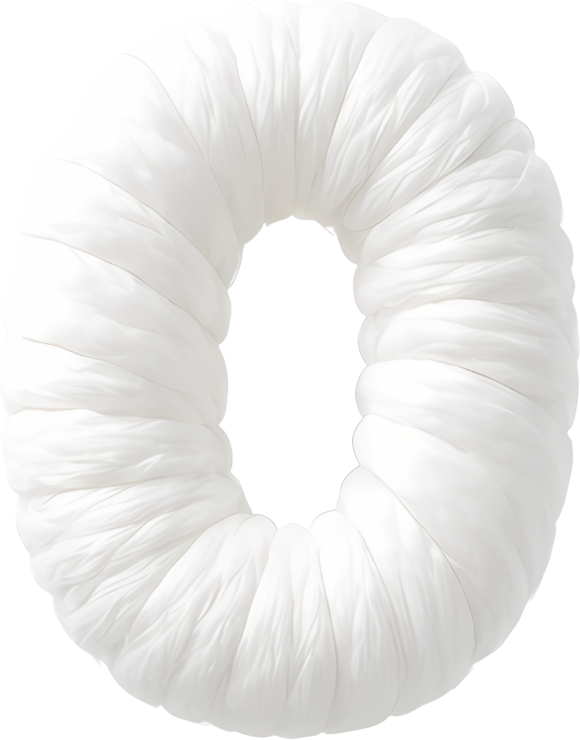 white ring-shaped fluffy soft furry cloud-like felt fabric art digital 