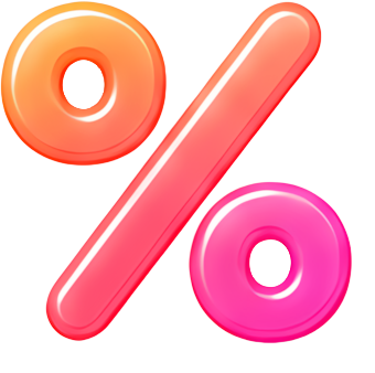 percent sign discount sale promotion icon Art & Design symbol colorful gradient