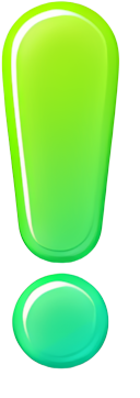 exclamation mark green glowing circular warning symbol colorful gradient