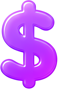 dollar sign purple glossy finance currency icon symbol colorful gradient