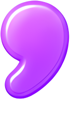 purple comma symbol graphic abstract icon colorful gradient
