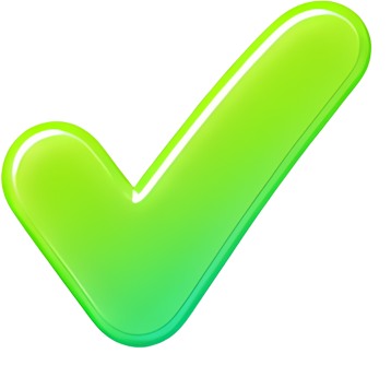 green checkmark confirmation selected icon Art & Design symbol colorful gradient