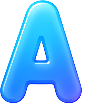 letter A blue gradient 3D effect icon design smooth texture Letters English letters colorful gradient