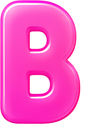 pink letter B 3D effect cartoon style glowing edge Letters English letters colorful gradient