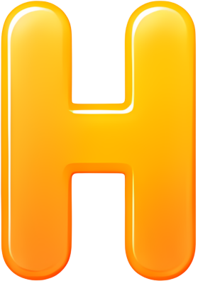 letter H orange yellow 3D effect smooth texture icon Art & Design Letters English letters colorful gradient