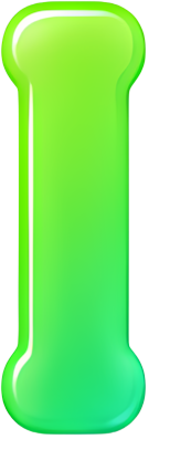 green letter I gradient 3D effect icon Art & Design Letters English letters colorful gradient