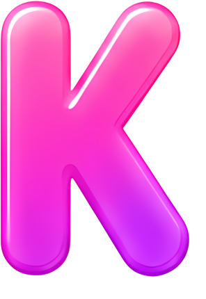 pink letter K gradient 3D effect cartoon style Letters English letters colorful gradient