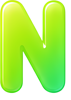 letter N green gradient glow effect bold font modern design Letters English letters colorful gradient