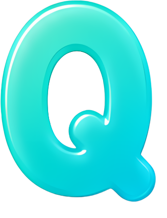 letter Q cyan color 3D effect rounded font icon design Letters English letters colorful gradient