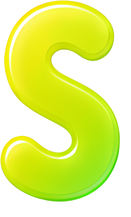 letter S green gradient 3D effect smooth texture cartoon style Letters English letters colorful gradient