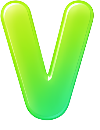 green letter V gradient 3D effect icon Art & Design Letters English letters colorful gradient