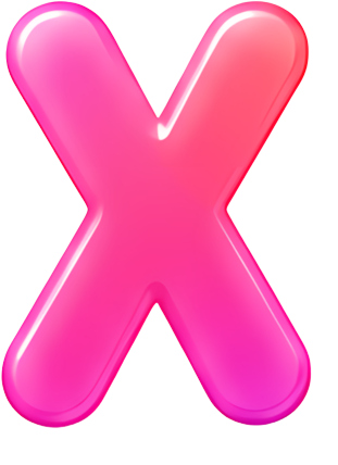 pink X-shaped gradient 3D effect icon Art & Design Letters English letters colorful gradient