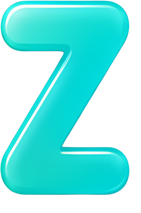 letter Z cyan color 3D effect glossy texture icon design Letters English letters colorful gradient